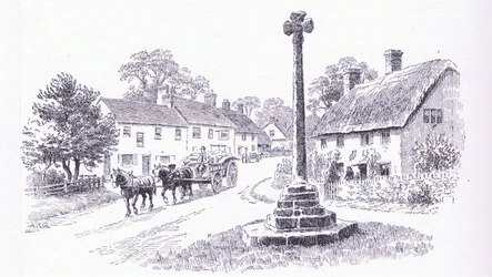 Crowcombe Cross, Somerset, de The Cottages and the Village Life of Rural England publié par Dent & Sons Limited, 1912